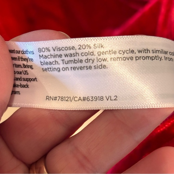 NWT Eileen Fisher Red Velvet Crew Neck Dress, Medium, Elegant Chic Minimalist - Picture 11 of 14